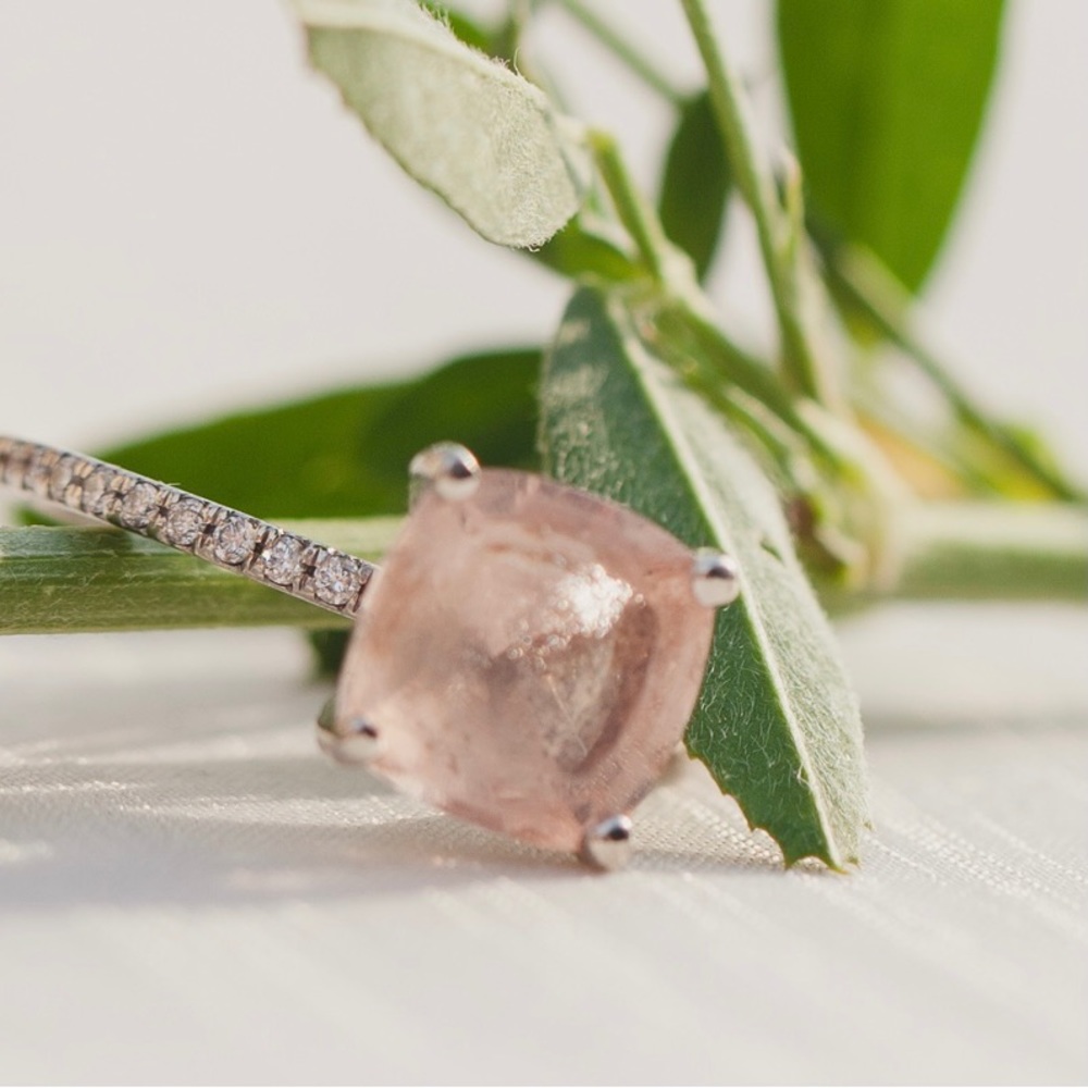 2.5 Carat Ethical Cushion Morganite Ring